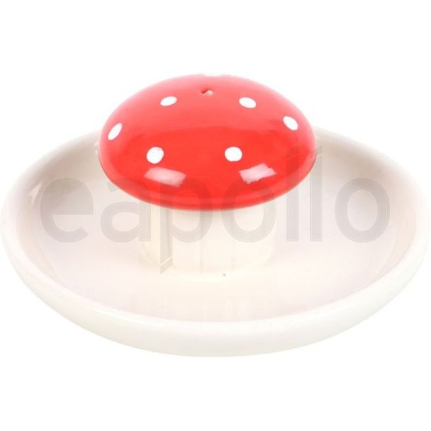 Red Mushroom Ceramic Incense Stick Holder