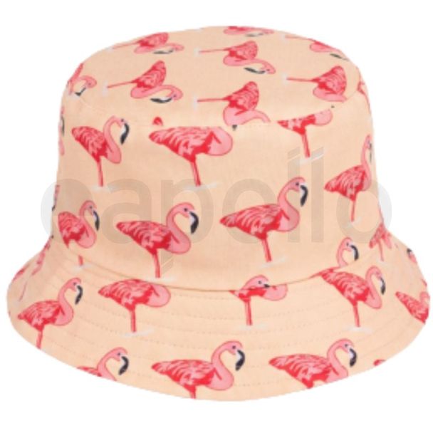 Reversible Flamingo Bucket Hat - Yellow - 58cm