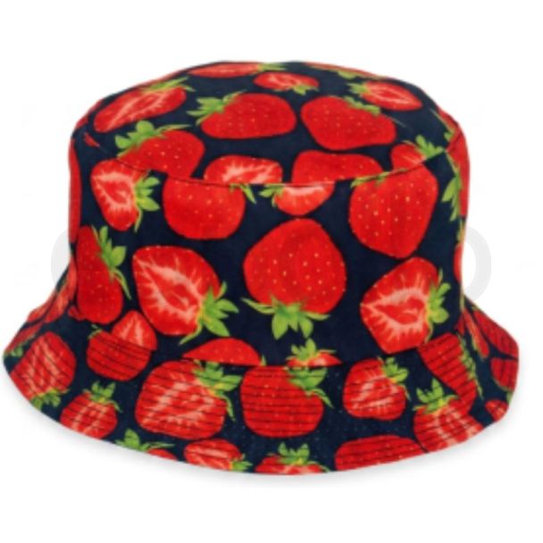 Reversible Strawberry Bucket Hat - Red
