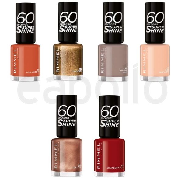 Wholesale Rimmel 60 Seconds Super Shine Nail Polishes - Assorted 