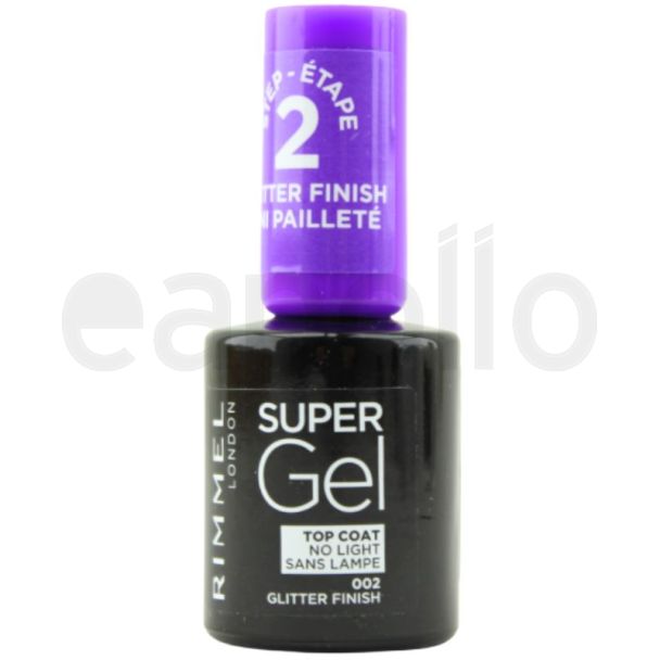 Rimmel London Super Gel Top Coat Nail Polish - 002 Glitter Finish