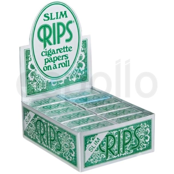 Rips 24 King Size Slim Rolling Paper Rolls - Green - 5m