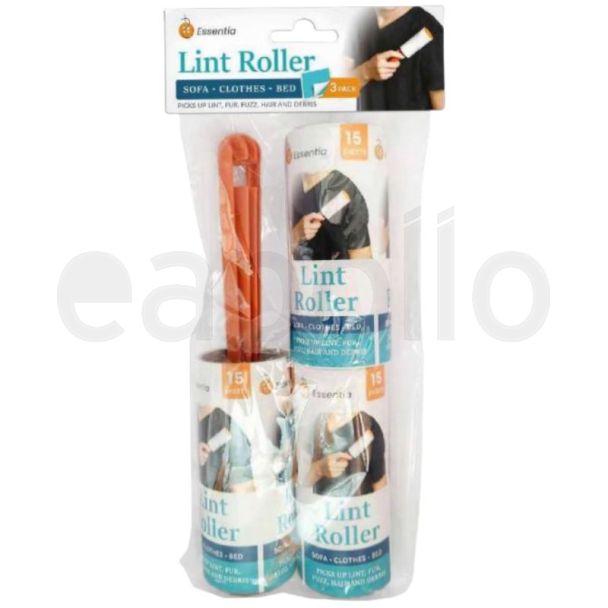 Roll Lint Roller for Pet Hair, Dust & Clothes - 3 Rolls