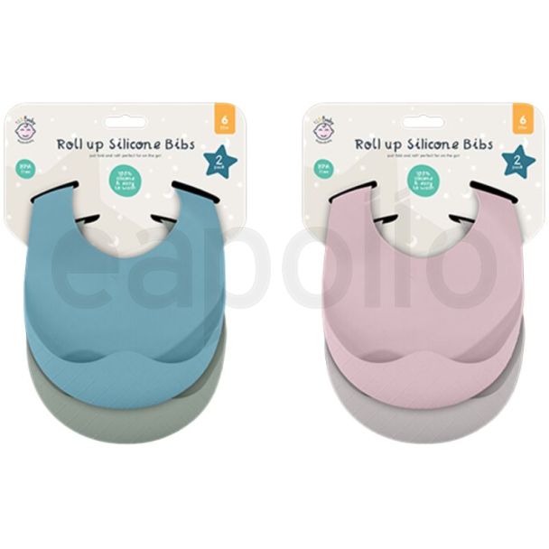 Roll Up Baby Feeder Silicone Bibs- Assorted 