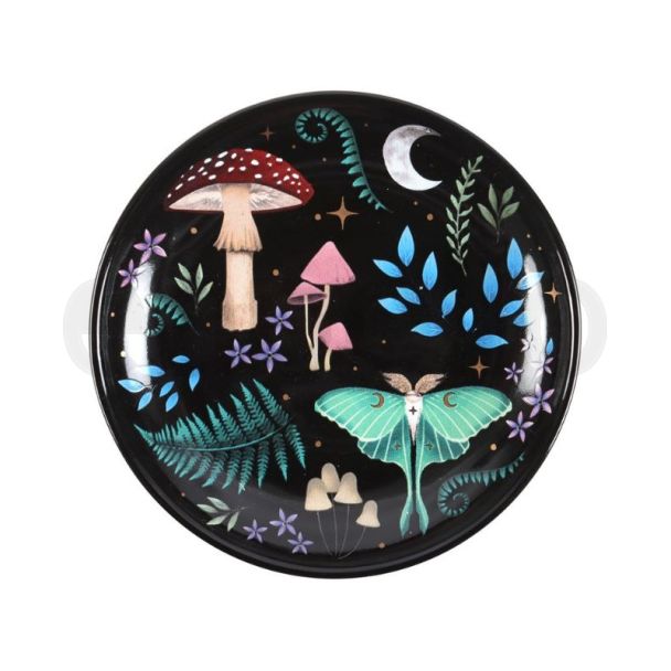 Round Dark Forest Print Trinket Dish