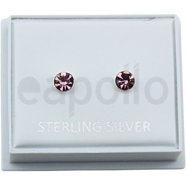 Round Gem Birthstone Studs 4mm - June