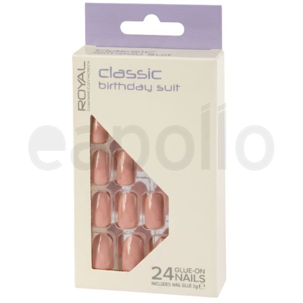 Royal Cosmetics 24 Glue-On Nails - Birthday Suit