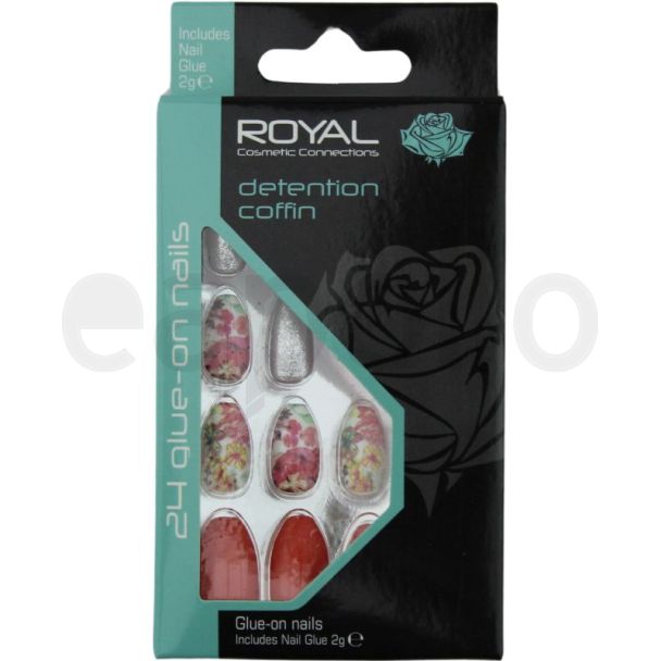 Royal Cosmetics 24 Glue-On Nails - Detention Coffin
