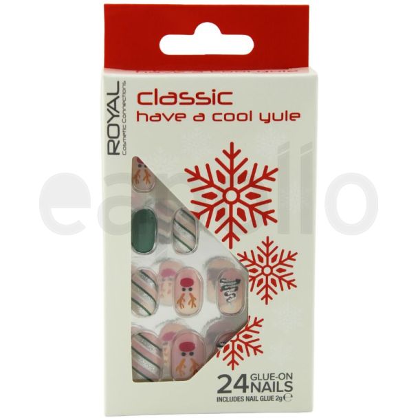 Royal Cosmetics 24 Glue-On Nails - Classic Have A Cool Yule 