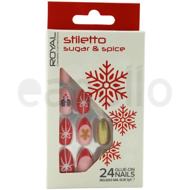 Royal Cosmetics 24 Glue-On Nails - Stiletto Sugar & Spice