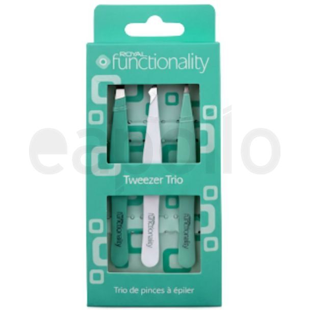Royal Cosmetics Functionality 3 Piece Tweezer Set 