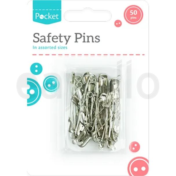 Safety Pins (Silver) - 50 Pack 
