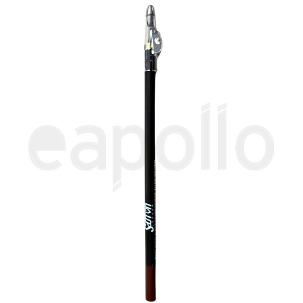 Saffron Eyeliner & Eyebrow Pencil With Sharpener - Dark Brown