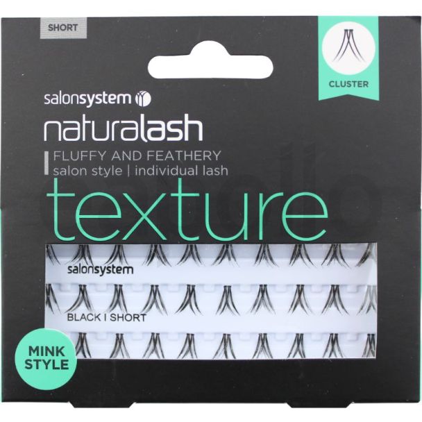 Salon System Cluster Lashes Short Black- Mink Style 
