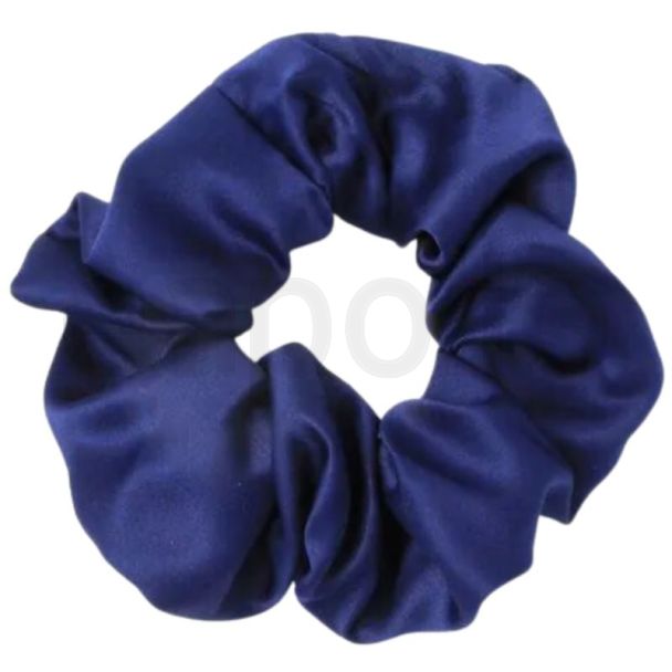 Satin Scrunchie Regular -Navy  (10cm)
