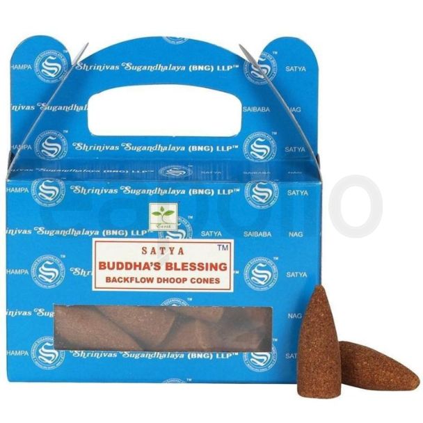 Satya Backflow Dhoop Cones – Buddha Blessing (Pack of 6)