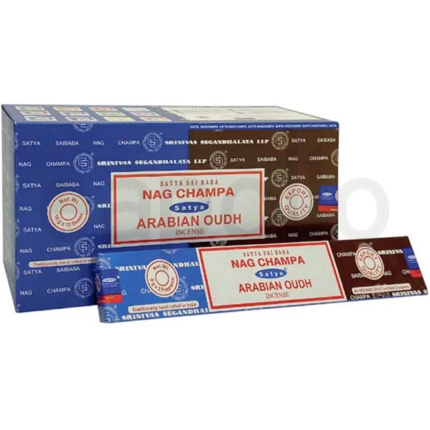 Satya Combo Incense Sticks – Nag Champa and Arabian Oudh