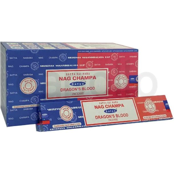 Satya Combo Incense Sticks – Nag Champa and Dragons Blood