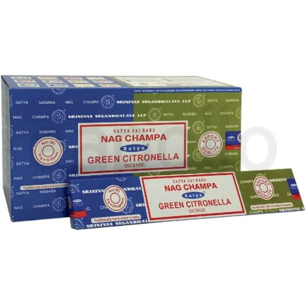 Satya Combo Incense Sticks – Nag Champa and Green Citronella