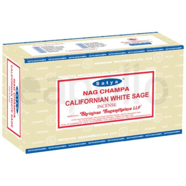 Satya Nag Champa Californian White Sage Incense Sticks (12 x 15g)