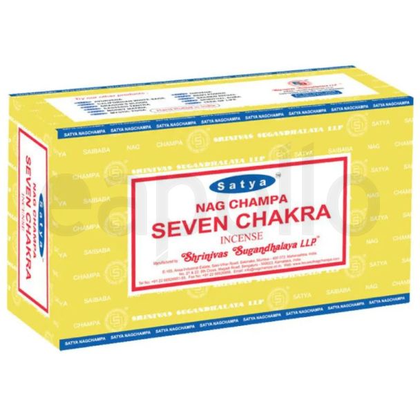 Satya Nag Champa Seven Chakra Incense Sticks (12 x 15g)