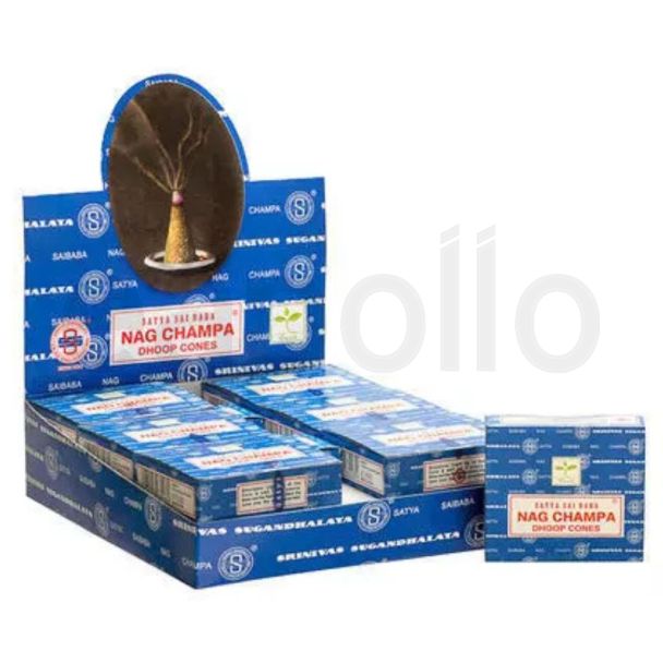 Satya Sai Baba Nag Champa Incense Cones (12 x 30g)