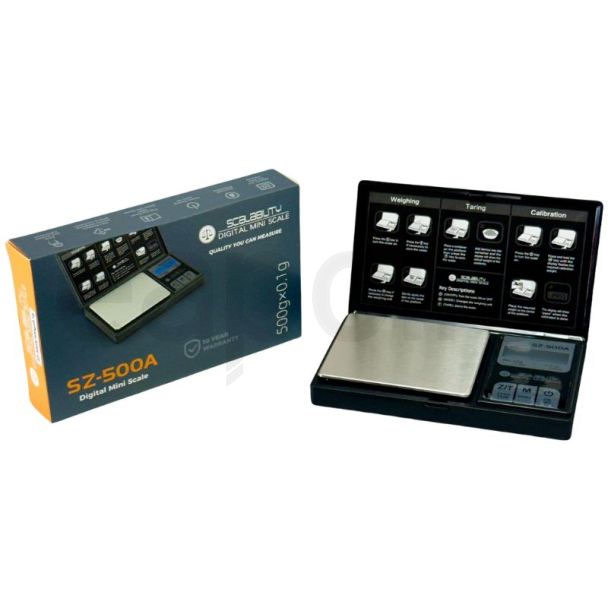 Scalability Digital Mini Pocket Scale - Black (500g x 0.1g)