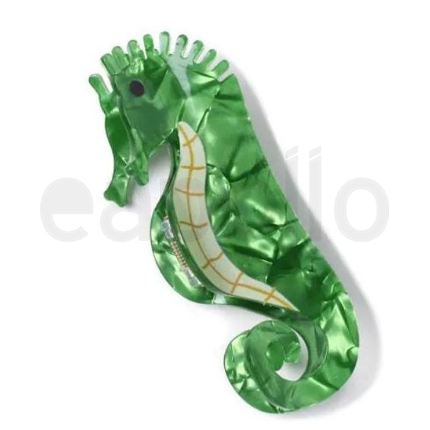 Seahorse Shaped Pearlescent Hair Clamp - Assorted - 10.5cm