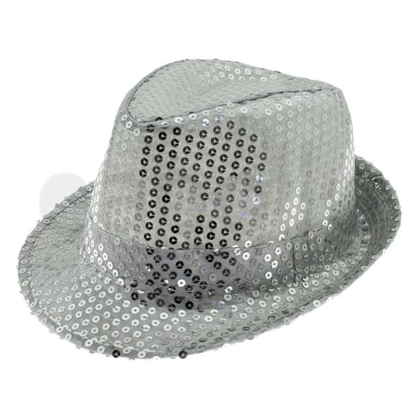 Sequin Trilby - Silver