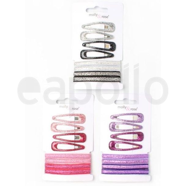 Set of 4 Epoxy Glitter Sleepies & 4 Elastics - Assorted