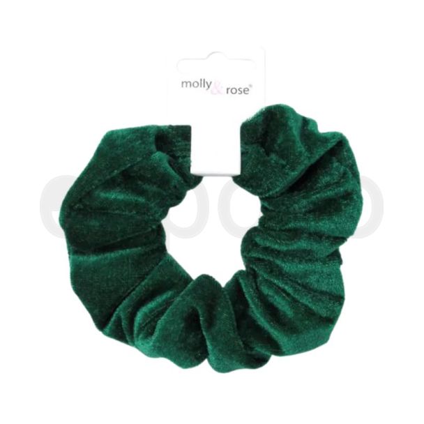 Green Large Shiny Velvet Hair Scrunchie - 12cm