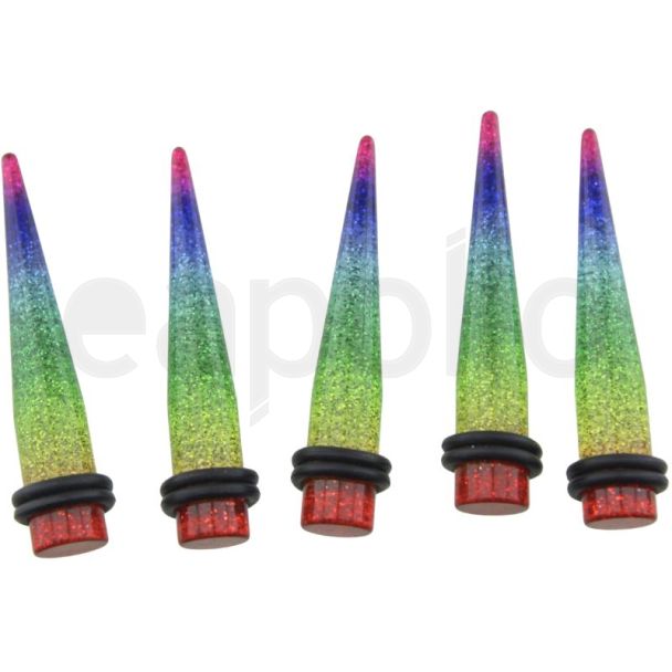 Ear Stretchers - Shiny Rainbow (7mm)