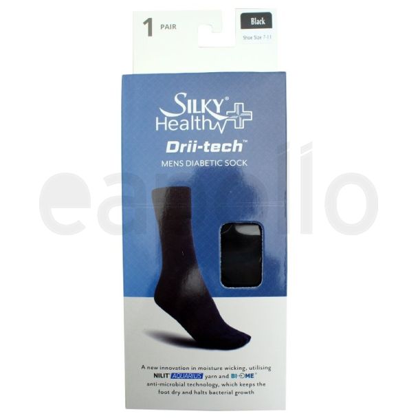 Silky Mens Drii-Tech Diabetic Socks - Black