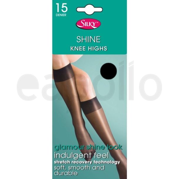 Silky's 15 Denier Super Shine Knee Highs - One Size (Black)