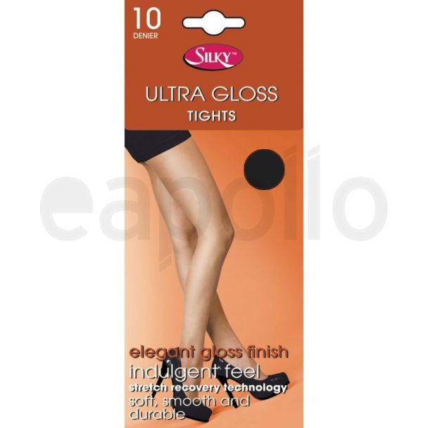 Silky's 10 Denier Ultra Gloss Tights - L (Barley Black)