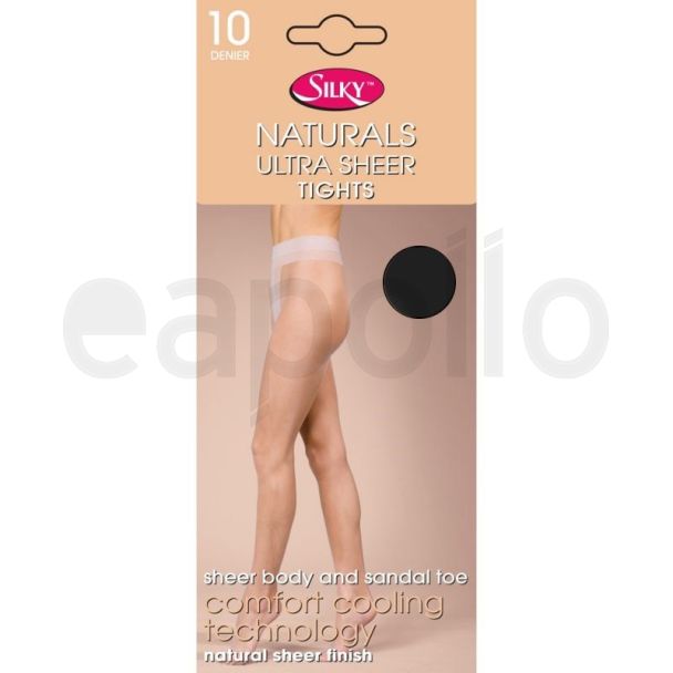Silky's 10 Denier Ultra Sheer Tights - M (Barely Black)