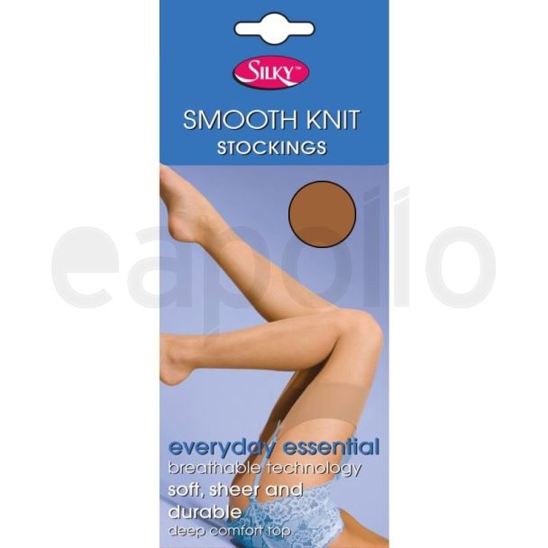 Silky's 15 Denier Smooth Knit Stockings - One Size (Chiffon)