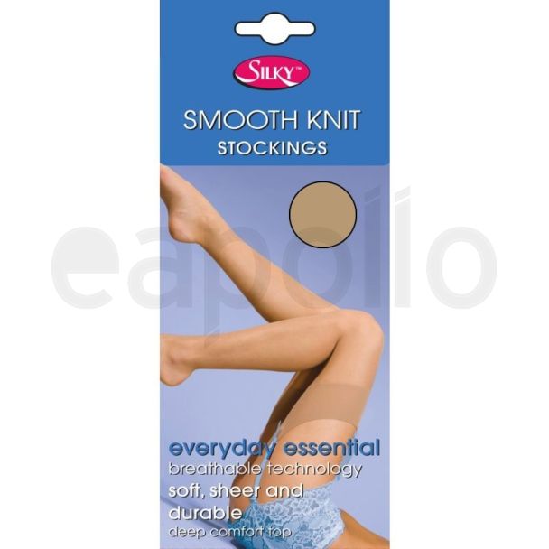 Silky's 15 Denier Smooth Knit Stockings - One Size (Nude)
