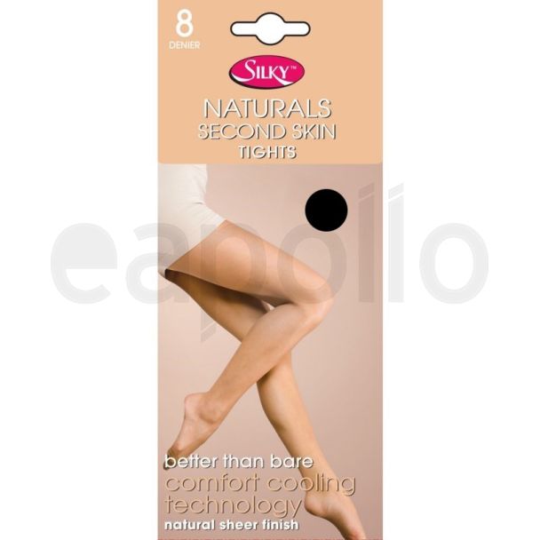 Silky's 8 Denier Naturals Second Skin Tights - Black
