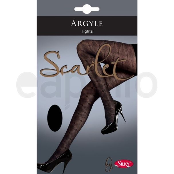 Silky's Argyle Scarlet Tights - Black