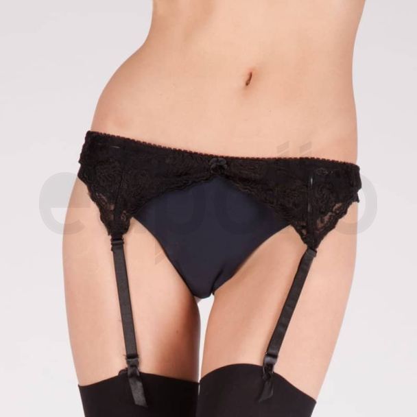 Silky's Wide Lace Suspender Belts - Black 