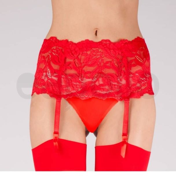 Silky's Wide Lace Suspender Belts - Red 