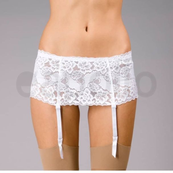 Silky's Wide Lace Suspender Belts -white