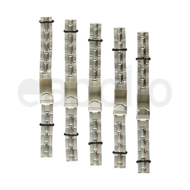Silver Link Style Metal Bracelet Watch Straps - 14mm