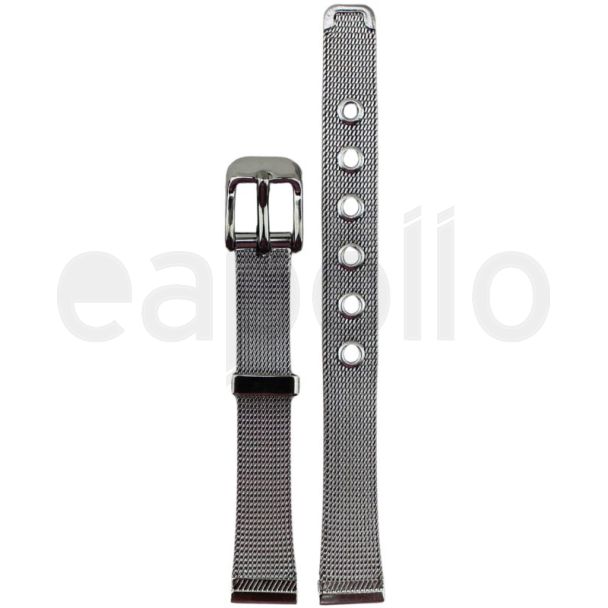 Silver Mesh Metal Watch Straps with Pin Buckle - 12mm