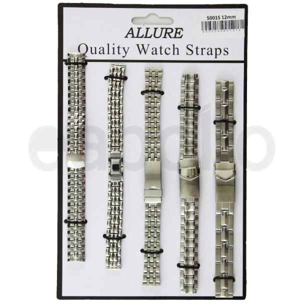 Silver Metal Bracelet Replacement Watch Straps - Assorted - 12mm