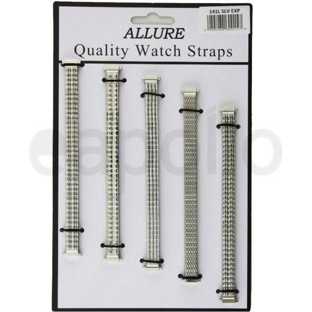 Silver Metal Expander Watch Straps - Assorted - 10mm