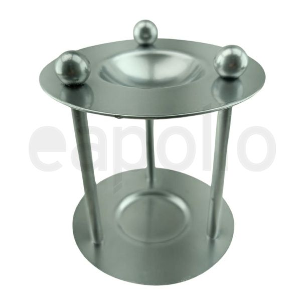Silver Metal Oil Burner - Round Shaped