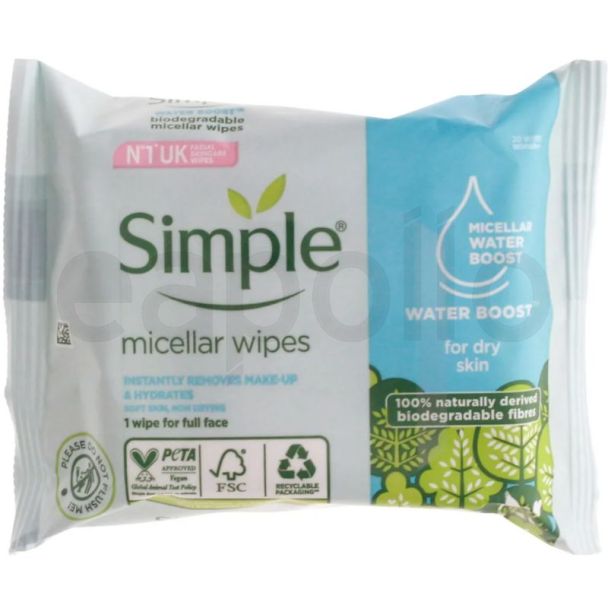 Simple Micellar Wipes - 20Wipes