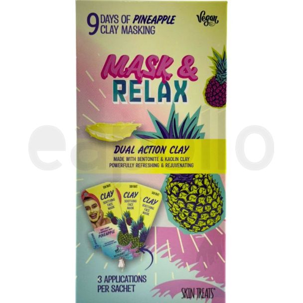 Skin Treats Dual Action 9 Days Pineapple Clay Face Mask (3 X 30ml Sachets)